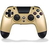 Gold PS4 Controller, Mayfan Golden X-Input Dual Shock Wireless Vibration Game Controller Joystick for Play Station 4 Gamepad - (Gold)