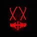 Ansee Scary Mask Halloween Cosplay Led Costume Mask El Wire Light Up Mask for Festival Parties (Red)