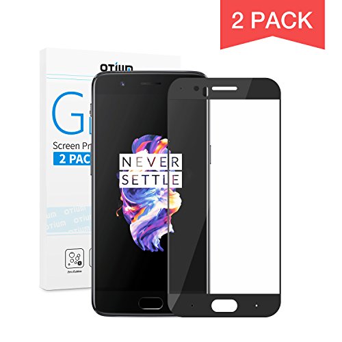 OnePlus 5 Screen Protector Tempered Glass, [2 Pack] [Case Friendly] [Full Coverage] Otium OnePlus 5 Screen Protector 9H [Bubble Free] [Scratch Proof] HD Glass Screen Protector for OnePlus 5 2017