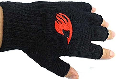 Aluckyday Lovely Cartoon Cosplay Fairy Tail Logo Gloves, Red, Birthday Gift 002