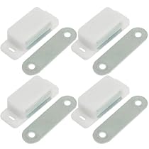 uxcell White Plastic Shell Magnetic Cabinet Catch Latch Plate Pack of 4