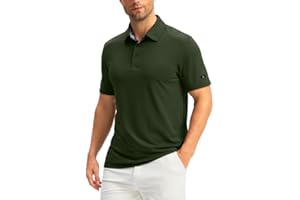 Obla Men's Golf Shirt Short Sleeve Moisture Wicking Solid Performance Dry Fit Collared Golf Polo Shirts for Men Tennis Work