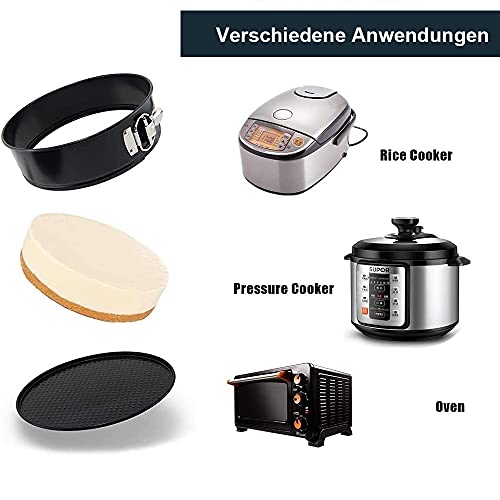 Kuchenform Springform Set 3 Stück, 4/7/9 Zoll Cake Baking Mould Pans Runde Set mit Antihaftbeschichtet Auslaufsicher, Backform für Käsekuchen, Pizza, Mousse