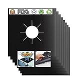 GuangTouL Stove Burner Covers ,8 Packs Black Gas Stove Protectors, 0.2mm Double Thickness Reusable, Non-Stick, Fast Clean Liners for Kitchen/Cooking
