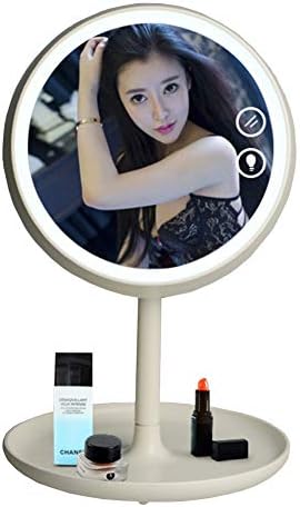RRUII Makeup Mirror LED 7 Color Glare Touch Operation Table Lamp/Night Light 180 Degree Rotation Axis ABS Material,White,275 * 190mm [Energy Class A]