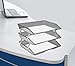 Acrimet Facility 3 Tier Letter Tray, Side Load, Letter Size/A4, Desktop File Organizer, Plastic (Clear Smoke Color)