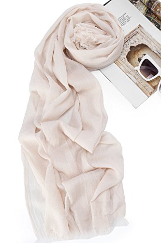 Premium Women Extreme Soft Scarf Wrap Shawl For Any Season, Super Size, Rich Color Choice ( Cream )
