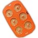 Silicone Donut Maker Baking Pan Tray - 6 Holes - Pure Food Grade Premium Non-Stick Silicon - Orange - Bake Like a Professional