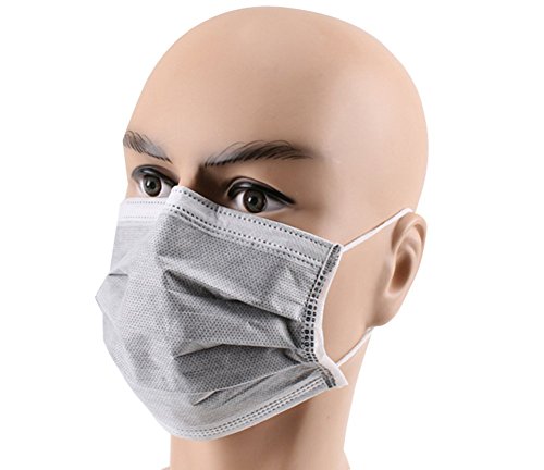 1 Box(50pcs) Breathable Anti Dust Disposable 4 Layer Non-woven Earloop Mask with Independent Packing Medical Surgical Face Mouth Mask (Grey)