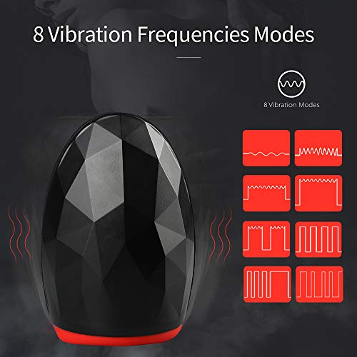 Male Vibrating Masturbator Cup, Heating Masturabation Toys for Man Hands Free Adullt Sex Toys Handsfree Sucking Massage Toys with 6 Vibration Modes 3 Temperature Heated Quiet Design Waterproof