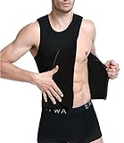 NINGMI Neoprene Slimming Vest Sweat Sauna Suits Gym Mens Weight Loss Shapewear, Pure-black, Medium