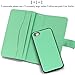 iPhone 5s Case,iPhone SE Case,iPhone 5 Case,by Ailun,Two-in-One PU Leather Wallet Case,Magnetic Detachable TPU Back Cover&Multiple Card Slots Cash Compartment,Wrist Strap[Mint Green]