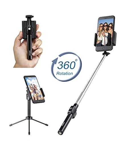 Mini Selfie Stick Tripod, Extendable Phone Selfie Stick with built