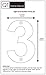 QT Modern House Number - LARGE 8 Inch BLACK - Stainless Steel (Number 3 Three), Floating Appearance, Easy to install and made of solid 304