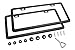 Ohuhu Black License Plate Frames, 2 PCS License Plate Frames with 2 Holes New Slim Black License Plate Covers WONT Block Letters/Stickers