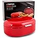 Bread Box Red, Carbon Steel, Large Capacity - Metal Food Storage Containers and Bread Boxes for Kitchen Counters, Pantries - Retro Countertop Bin Breadbox for loaves | 15.7 x 10.8 x 7 inches