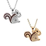 Cute Little Brown Tail Squirrel Necklace