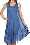 Sakkas 1051 Everyday Essentials Caftan Dress/Cover Up - Blue - One Size