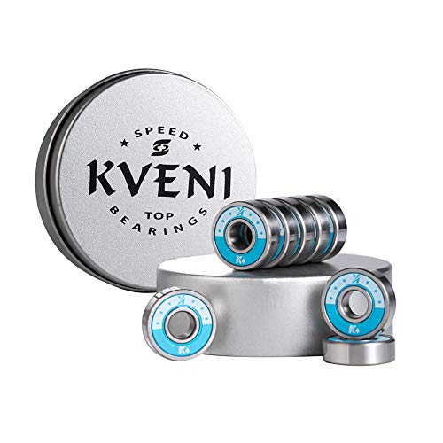 KVENI Premium Skateboard Bearings, 608-2rs Ceramic Ball Bearing - Pro Longboard Bearings for Quad Skate, Inline Rollerblades, Scooters, Spinners, ABEC, 8 Pack (Blue) - Thumbnail 7