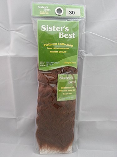 Sister's Best Platinum Collection Wet & Wave Weave 10-18 Inch, Wavy, Tangle Free (10 Inch, 30 - Light Auburn)