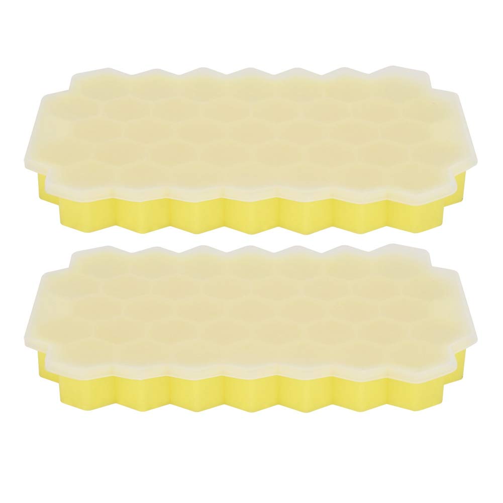 2pcs 37 Grids Silicone Ice Trays Flexible Ice Cubes Mold with Lid for Kitchen DIY Tool Ice Cube Molds Trays Specialty Tools Gadgets