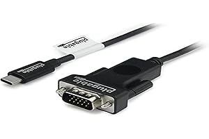Plugable USB C to VGA Cable 6 Feet - Driverless Connect Thunderbolt 4, Thunderbolt 3, USB4, or USB-C Device to VGA Displays 1