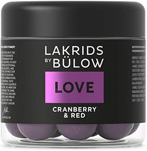 Lakrids by Johan Bülow Love - Cranberry & Red Chocolate Coated Liquorice (125g) pack of 1