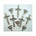 Religious Gifts Silver Tone Saint Benedict Crucifix with St Mary Medal Rosary Centerpiece, Lot of 10, 1 1/2 Inch