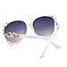 BVAGSS Sunglasses Women Oversized Fashion UV Protection WS008 (White Frame, Gray Lens)