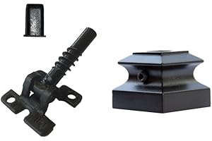 G&T WOOD PRODUCTS Adjustable Angle Connectors with Satin Black Shoes: 12 Connectors 12 Flat Shoes (for Installing 1/2” Metal Balusters)