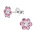 925 Sterling Silver Hypoallergenic (SET OF 3) Clear, Pink, Blue Flower Stud Earrings for Girls or Women 29116
