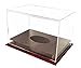 DECOMIL - UV Protection Football Display Case Holder, ALL 4 sides visible, Solid Wood Base - Cherry Finish