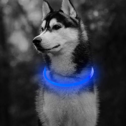 HiGuard USB Rechargeable LED Necklace Lighted up Safety Bracelet Glowing Necklace Glow in The Dark Super Bright for Party Favors Christmas Concerts Birthday Outdoor Activities