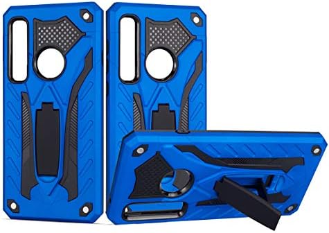 for Samsung Galaxy A8 Star/A9 Star 6.3" Case [Mix & Match, Dots & Stripes] Double Layer Hybrid Hard PC + Soft Silicone Bumper Case Plating Back Cover, with Kickstand Holder, Metal Pad, Shockproof