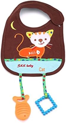 Baby Bibs with Teether Toy Cat Animal Style Waterproof Cloths Saliva Towel Style