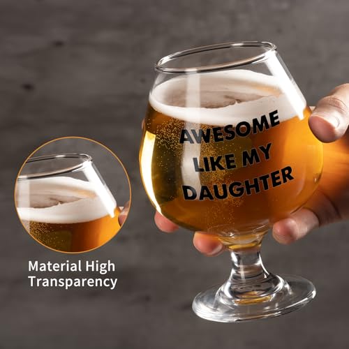 Blumuze Fathers Day Dad Gifts,510ml Beer Glass with Coaster Birthday Gift for Dad, Christmas Presents for Daddy from Daughter, Beer Gift for Men
