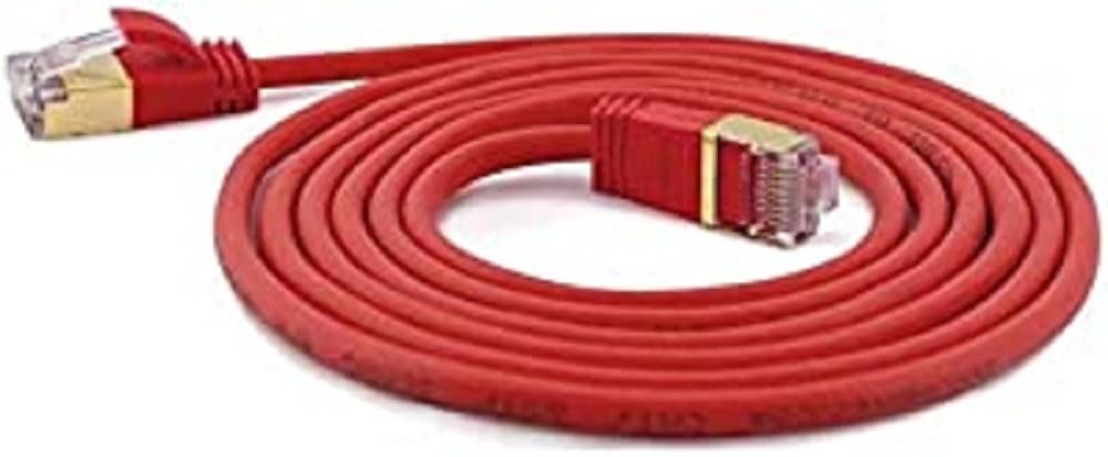 wantecWire Extra Thin Patch Cable CAT.7 Cable CAT.6 Connector SSTP Shielded Length 2 m Red