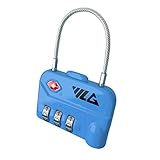 VLG Safety Luggage Lock - Extra Strong Cable Combination Lock - TSA Approved - Durable and Dependable - 100% Satisfaction Guarantee (Sky Blue)