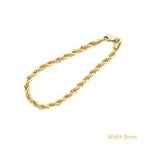 Lifetime Jewelry Gold Chain Bracelets for Women and Men [ 6mm Rope Chain ] - Gold Bracelet with Up to 20X More 24k Real Gold Plating Than Other Bracelets - Durable & Hypoallergenic 7, 8 and 9 inches