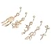 CABBE 5pcs 14G Dangle Belly Button Rings Anchor Surgical Steel Set Navel Barbell for Women Girls Body Piercing Jewelry