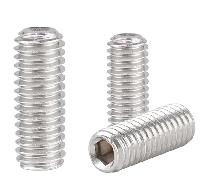 Photo 1 of M8-1.25x30mm Hex Socket Set Grub Screws,Headless Cup Point,Flat Point Grub Bolt,Internal Hex Drive,304 Stainless Steel,Headless Concave End,Metric External Thread,for Towel Rack Door Knob,Pack of 6