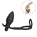 Anal Plug, Sexbaby 10 Speed Prostate Massager, Vibrating Waterproof Sex Toys for Man with 2 Erection Enhancing Cock Ring