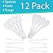 Set of 12 Clear Disposable Plastic Serving Utensils - Four 10