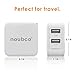 Noubco Dual USB Wall Charger, 4.8A 24W Multi Port AC Charging Adapter with Foldable Plug for iPhone, iPad, Samsung Galaxy, HTC, Huawei, Xiaomi, Blackberry, and more - White