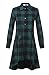 Olrain Womens New Plaids Irregular Hem Casual Shirt Dress X-Large Green