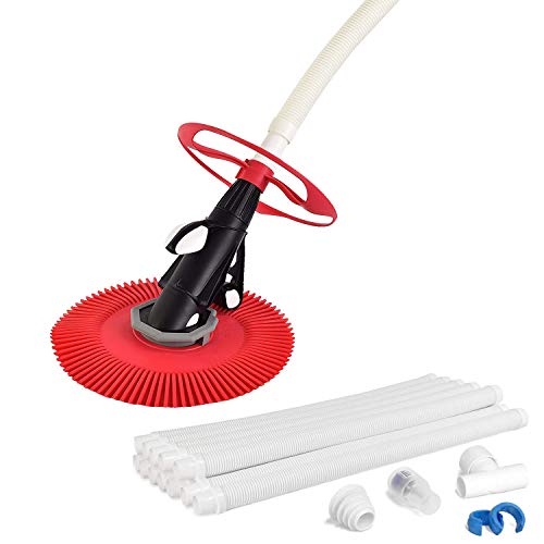 POOLWHALE Professional Automatic Swimming Pool Vacuum Cleaner,Powerful Suction That Clean Swimming Pool Debris,Cleans Floors,Walls and Steps,Suitable for Inground and Above Ground Pools (Red)
