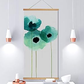 Hanging Poster Wooden Framed Beautiful Flowers Theme Home Wall Canvas Prints Ready to Hang - 18"x36"