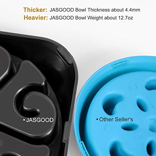 JASGOOD Large Dogs Bowl,Fun Slow Feeder Dog Bowl,Anti-Gulping Dog Slow Feeder Stop Bloat,Eco-Friendly Durable Big Pet Bowl(A-Black)