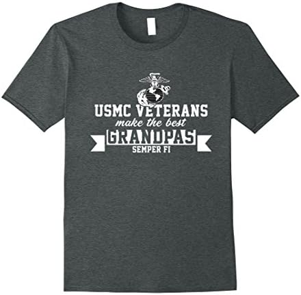 Mens Veterans make the best grandpas t shirt XL Dark Heather