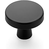 Ravinte Matte Black Drawer Pulls, 1-1/4 Inch Cabinet Knobs,25 Pack | Solid Zinc Alloy, Single Hole, Round Smooth Shape, Dresser Knobs,Simple Cabinet Hardware for Cupboard Drawer Pulls